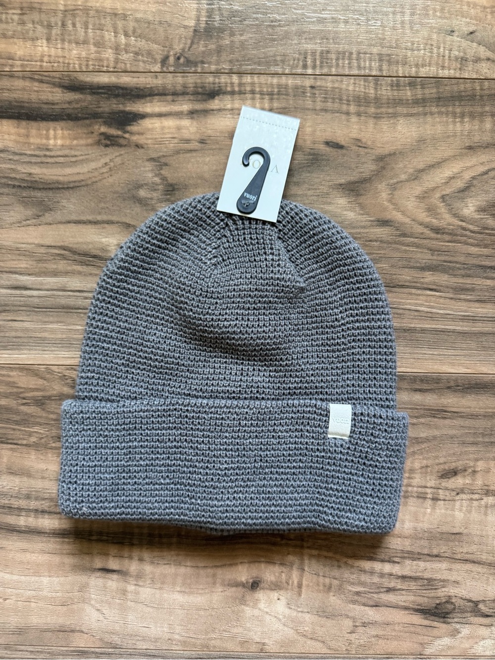 Vuori  Heather Gray Knit Cuffed Beanie unisex